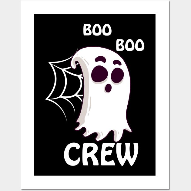 Boo Boo Crew Nurse Ghost Funny Halloween Costume Gift T-Shirt Wall Art by Trendy_Designs